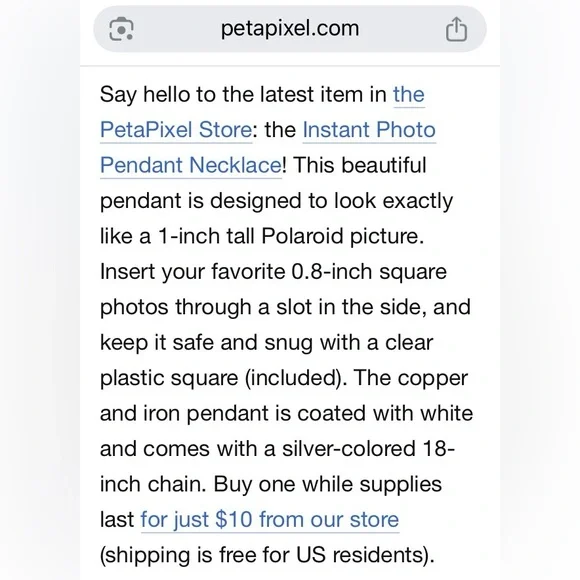 NWT 12 PACK!!! PETAPIXEL Instant Photo Pendant Necklaces Individually Wrapped - Picture 5 of 15